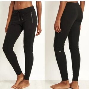 Alo Black Jogger Pants Moto